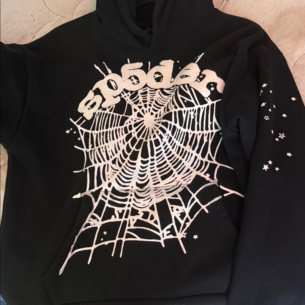 Black Spider Web Graphic Hoodie